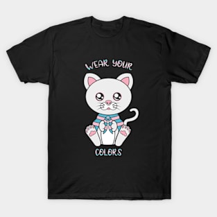 Transexual flag, cute cat lgbt T-Shirt